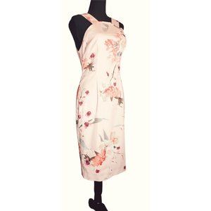 Marciano Vintage Size 6 Floral Full Zip Back Womens Sleeveless Dress